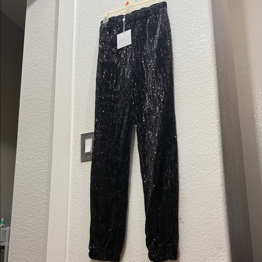 Abyss By Abby Black Sequin Maxi Pants